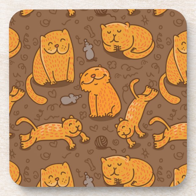 Pattern With Cats Coaster (Front)