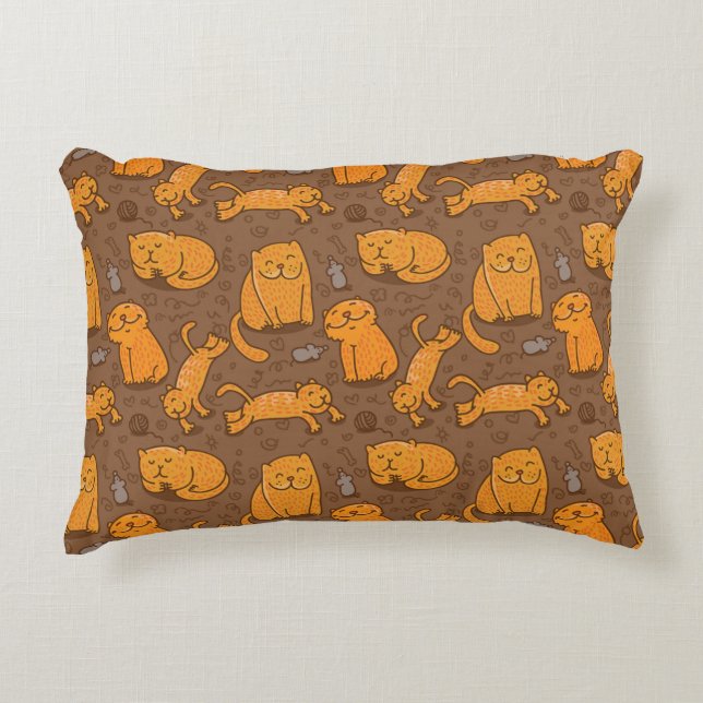 Pattern With Cats Decorative Cushion (Front)
