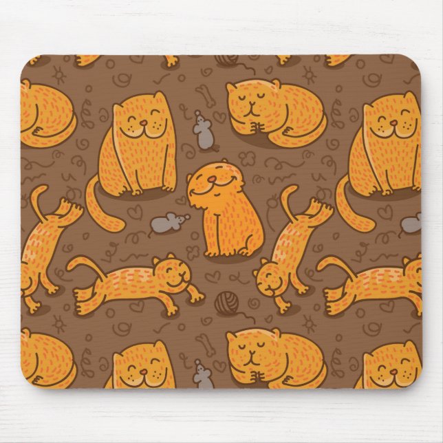 Pattern With Cats Mouse Mat (Front)