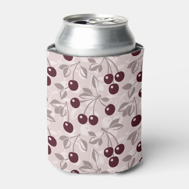Pattern with Cherries 2 Can Cooler (Can Front)