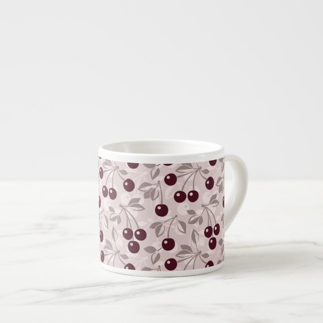 Pattern with Cherries 2 Espresso Cup (Front Right)