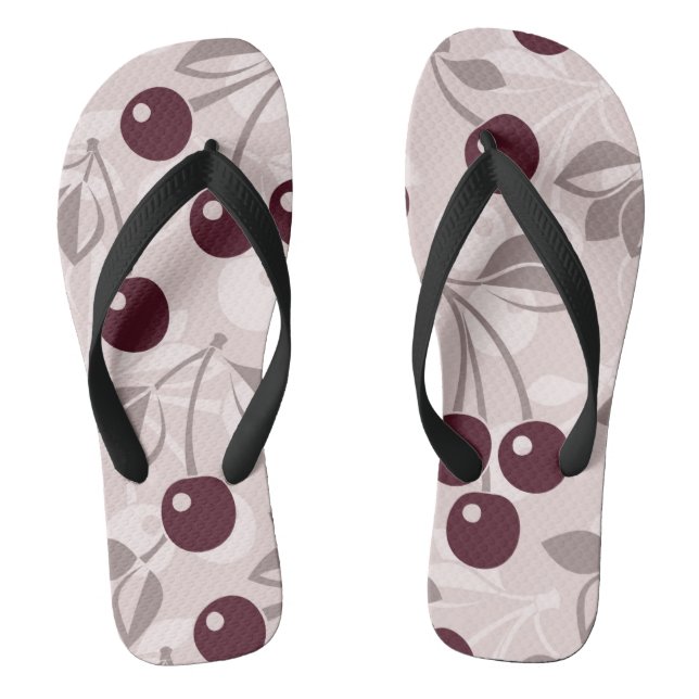 Pattern with Cherries 2 Flip Flops (Footbed)