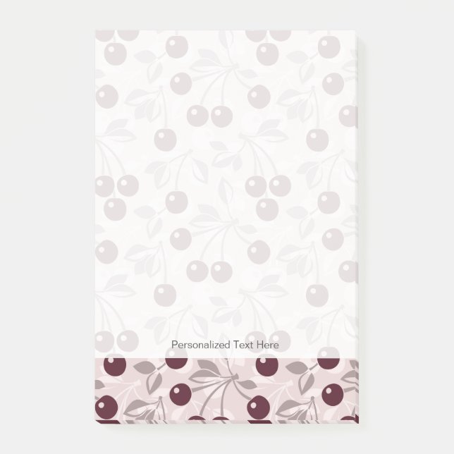 Pattern with Cherries 2 Post-it Notes (Front)