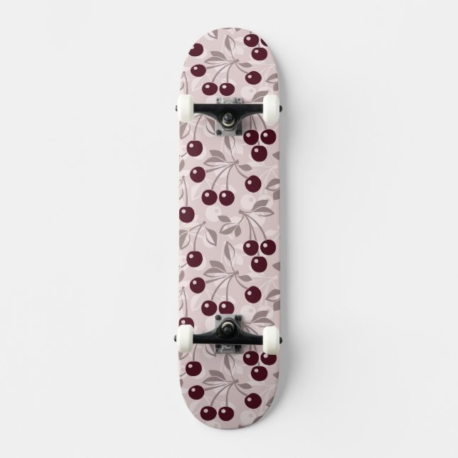 Pattern with Cherries 2 Skateboard (Front)