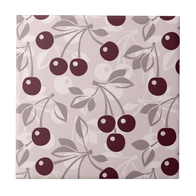 Pattern with Cherries 2 Tile (Front)