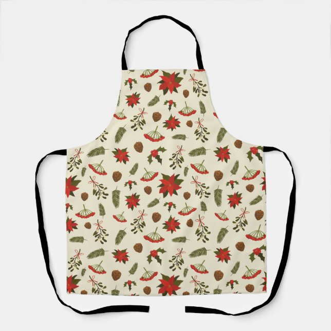 Pattern with Christmas Motifs Apron (Front)