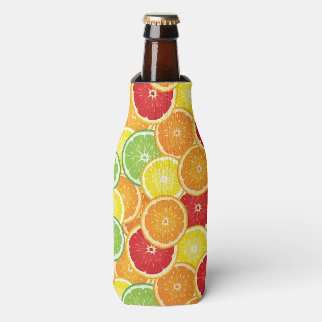 Pattern with citrus fruits bottle cooler (Bottle Front)