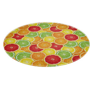 Pattern with citrus fruits cutting board