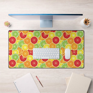 Pattern with citrus fruits desk mat