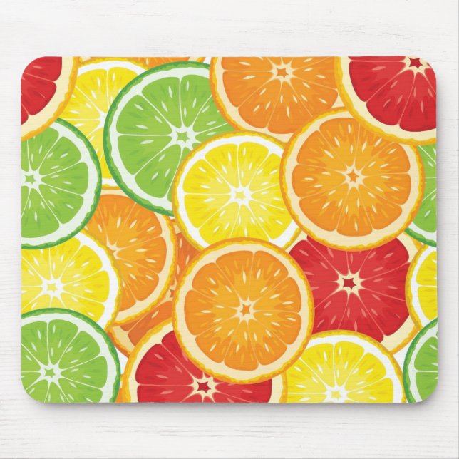 Pattern with citrus fruits mouse mat (Front)