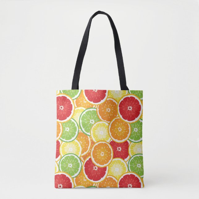 Pattern with citrus fruits tote bag (Front)