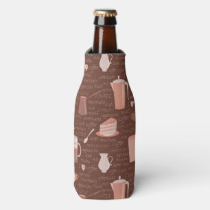 Pattern with coffee related elements bottle cooler