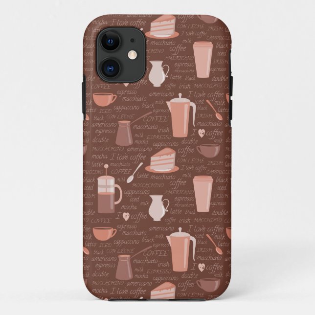 Pattern with coffee related elements Case-Mate iPhone case (Back)