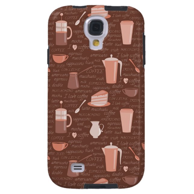 Pattern with coffee related elements Case-Mate samsung galaxy case (Back)