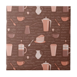 Pattern with coffee related elements tile