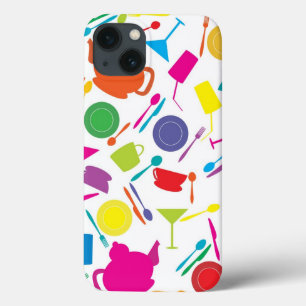Pattern With Colored Kitchen Stuff iPhone 13 Case