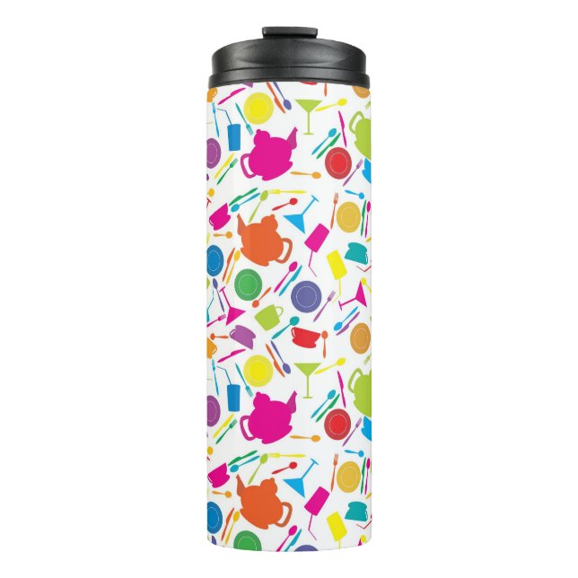Pattern With Coloured Kitchen Stuff Thermal Tumbler (Front)