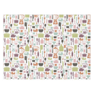 Pattern with colourful cooking icons tablecloth