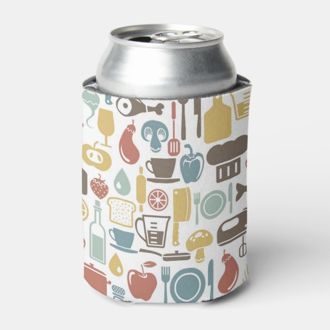 Pattern with cooking icons can cooler (Can Front)
