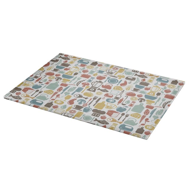 Pattern with cooking icons cutting board (Corner)