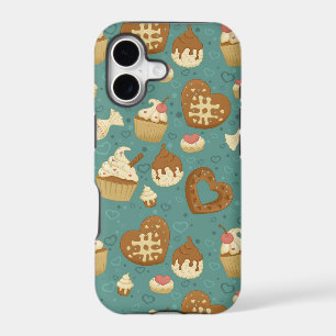 Pattern with cupcakes and candies