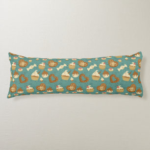 Pattern with cupcakes and candies body cushion