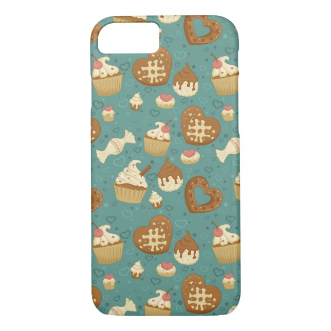 Pattern with cupcakes and candies Case-Mate iPhone case (Back)