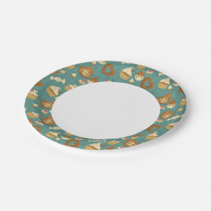 Pattern with cupcakes and candies paper plate