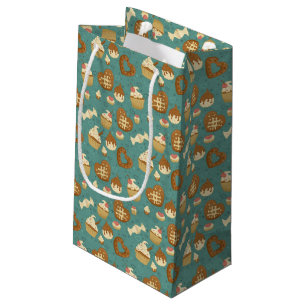 Pattern with cupcakes and candies small gift bag