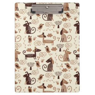 pattern with cute dogs clipboard