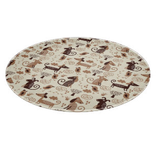 pattern with cute dogs cutting board