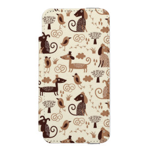 pattern with cute dogs incipio watson™ iPhone 5 wallet case