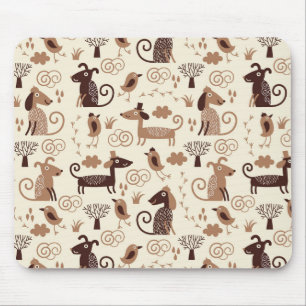 pattern with cute dogs mouse mat