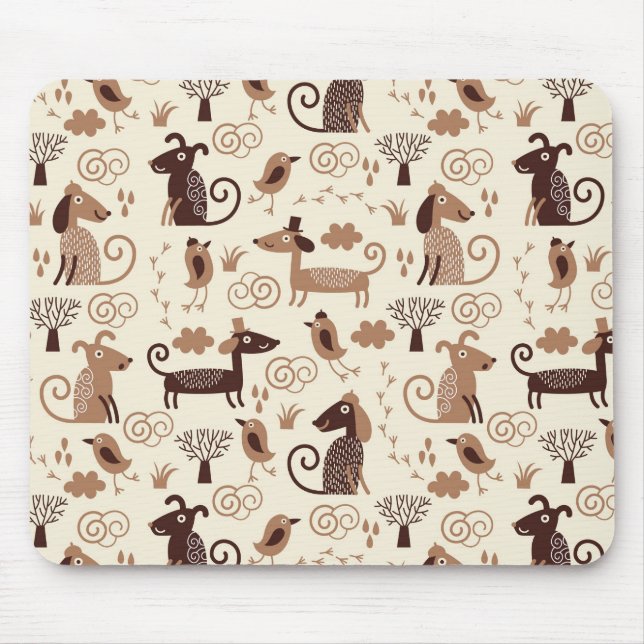 pattern with cute dogs mouse mat (Front)