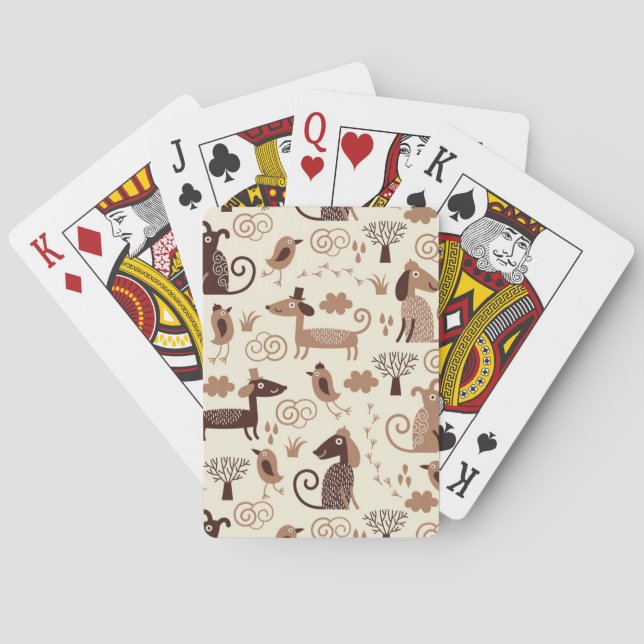 pattern with cute dogs playing cards (Back)