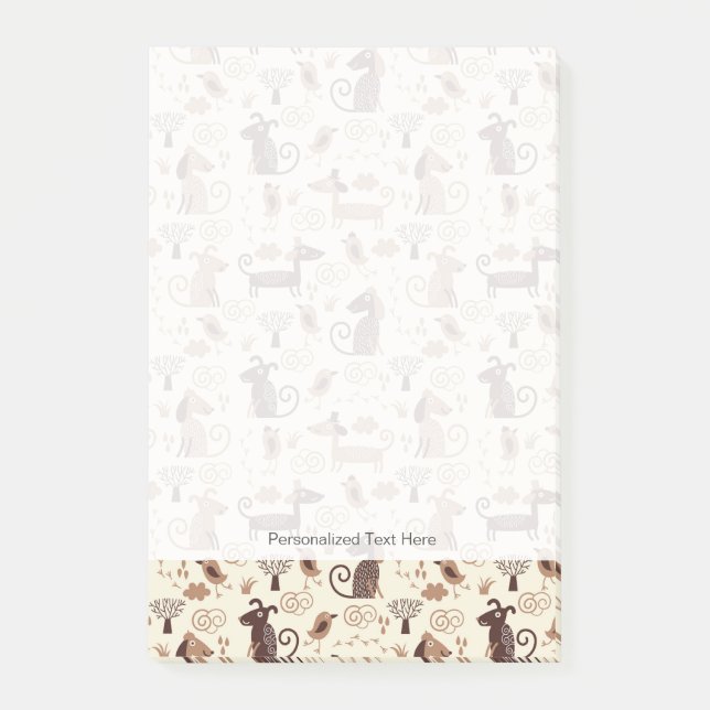 pattern with cute dogs post-it notes (Front)