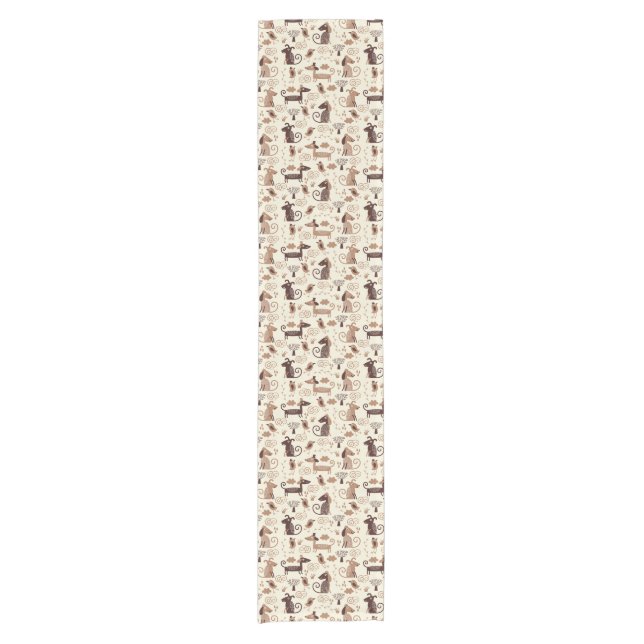 pattern with cute dogs short table runner (Front)
