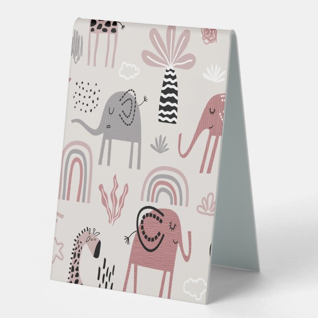pattern with cute elephants and giraffes giant  (Front)