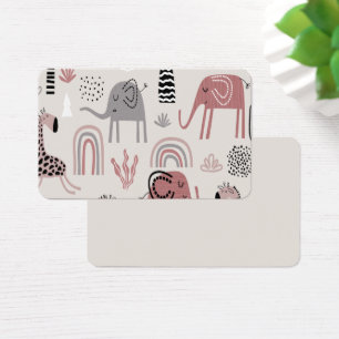 pattern with cute elephants and giraffes giant