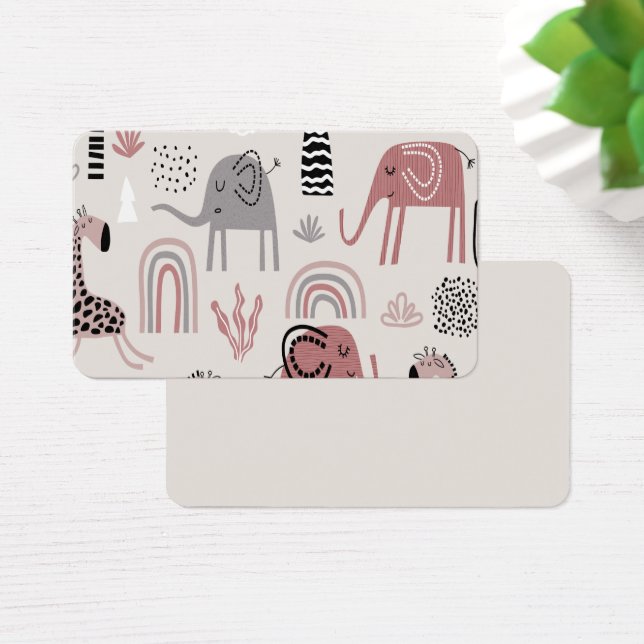 pattern with cute elephants and giraffes giant   (Desk)