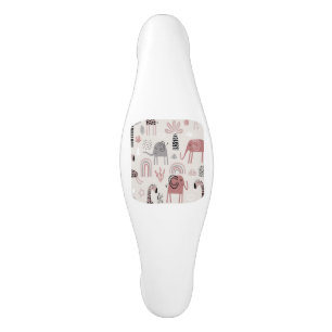 pattern with cute elephants and giraffes giant  ceramic cabinet pull