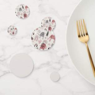 pattern with cute elephants and giraffes giant  confetti