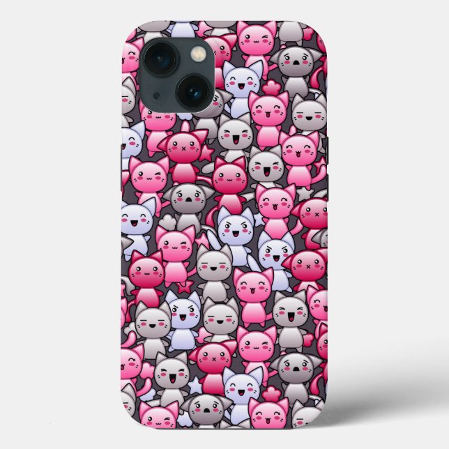 pattern with cute kawaii doodle cats 2 Case-Mate iPhone case (Back)