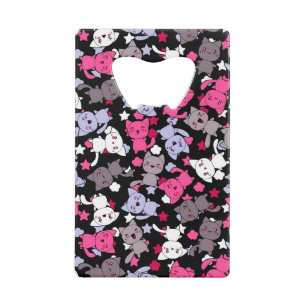 pattern with cute kawaii doodle cats 3