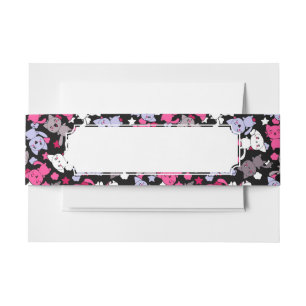 pattern with cute kawaii doodle cats 3 invitation belly band