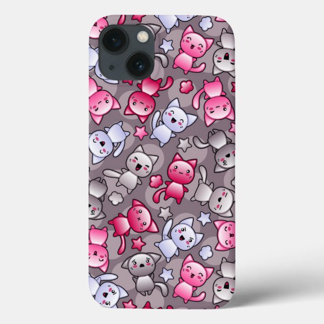 pattern with cute kawaii doodle cats Case-Mate iPhone case (Back)