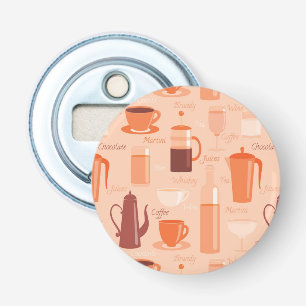 Pattern with drinks and text bottle opener