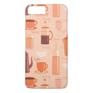 Pattern with drinks and text iPhone 8 plus/7 plus case