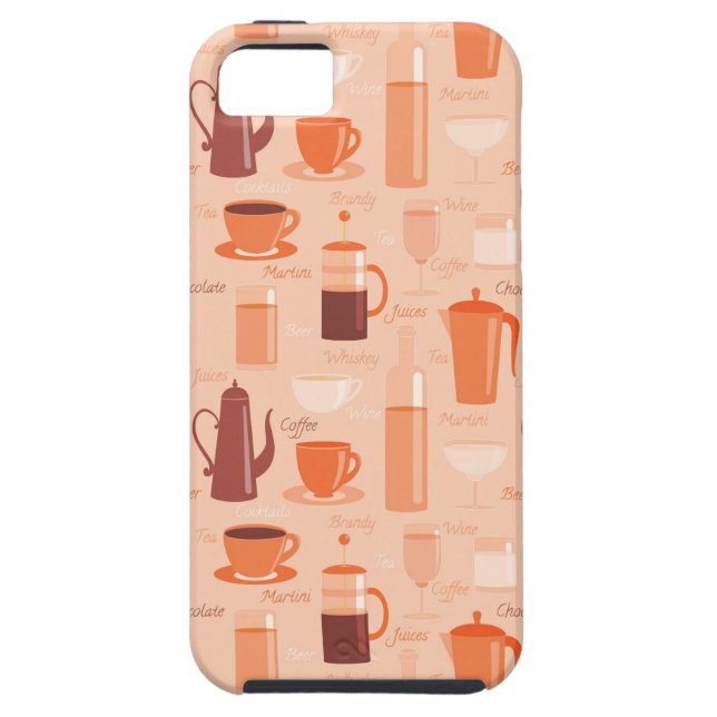 Pattern with drinks and text Case-Mate iPhone case (Back)