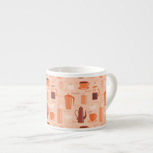 Pattern with drinks and text espresso cup